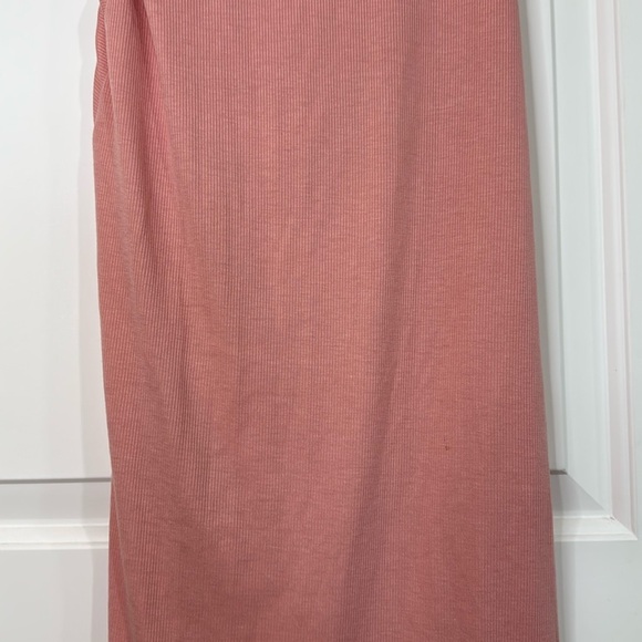 21 Saints Maxi Ribbed Ruched Tie Side Slit Dress Rose Pink Small Women’s - Picture 6 of 11